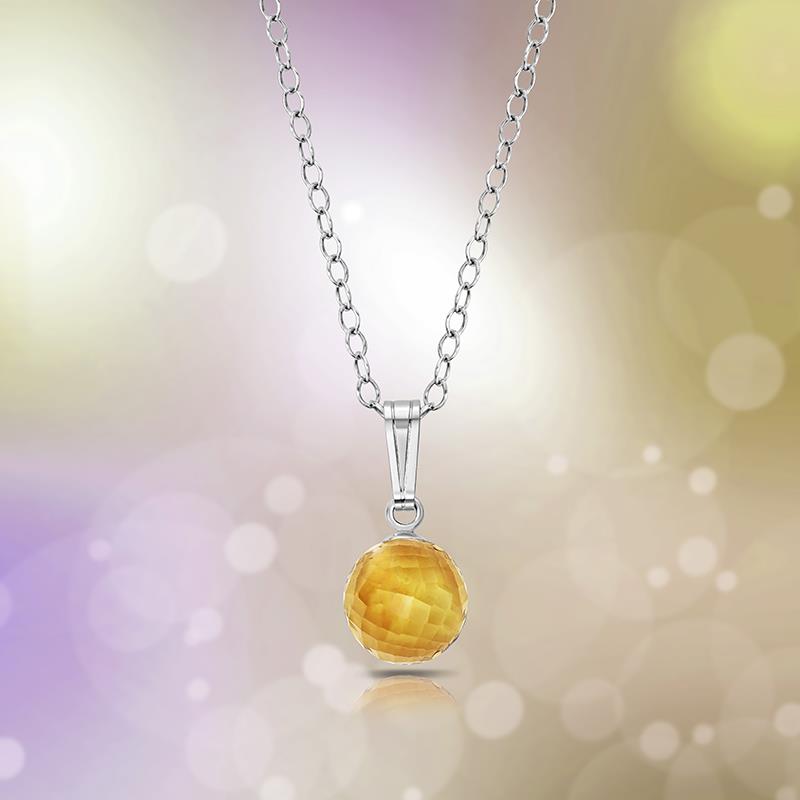 Round Briolette Citrine Necklace